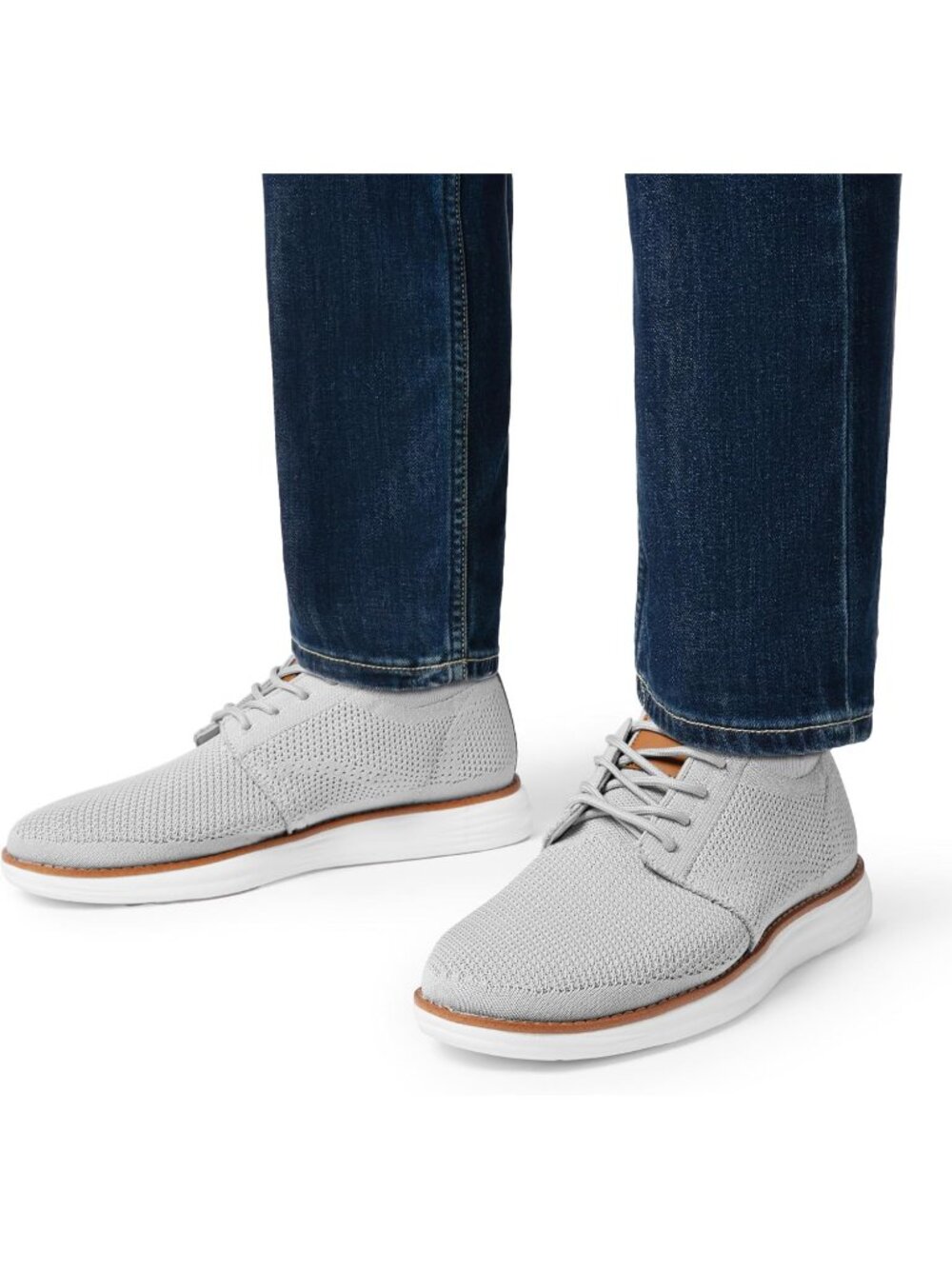 Bruno Marc Men's Grey Rubber Lace up Lightweight Casual Walking Sneakers - Picture 5 of 6